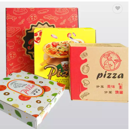 Kraft Paper Food Corrugated Pizza Box With Logo Print Takeaway Design Paper Box Pizza / 3