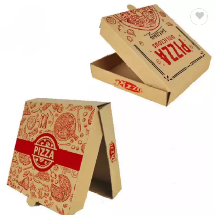 Kraft Paper Food Corrugated Pizza Box With Logo Print Takeaway Design Paper Box Pizza / 1