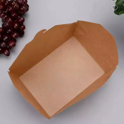 Biodegradable Recycle Customized Printing Disposable Take Away Packing Food Grade Cardboard Kraft Pa / 2