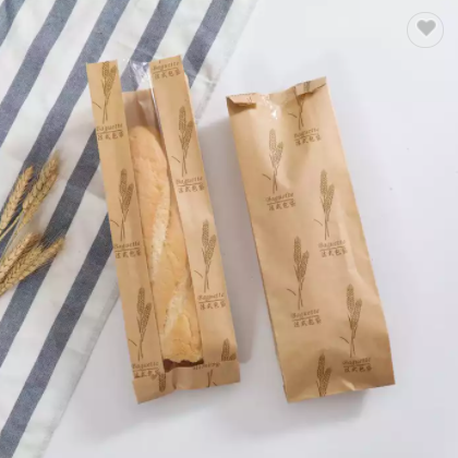 Eco-friendly Biodegradable Brown White Kraft Paper Food Packaging Bakery Baking Baguette Paper Bread / 3