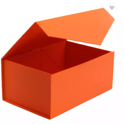 RTS orange custom Cardboard Magnetic Folding Boxes Custom Logo extra large Packaging Boxes for pemiu / 2