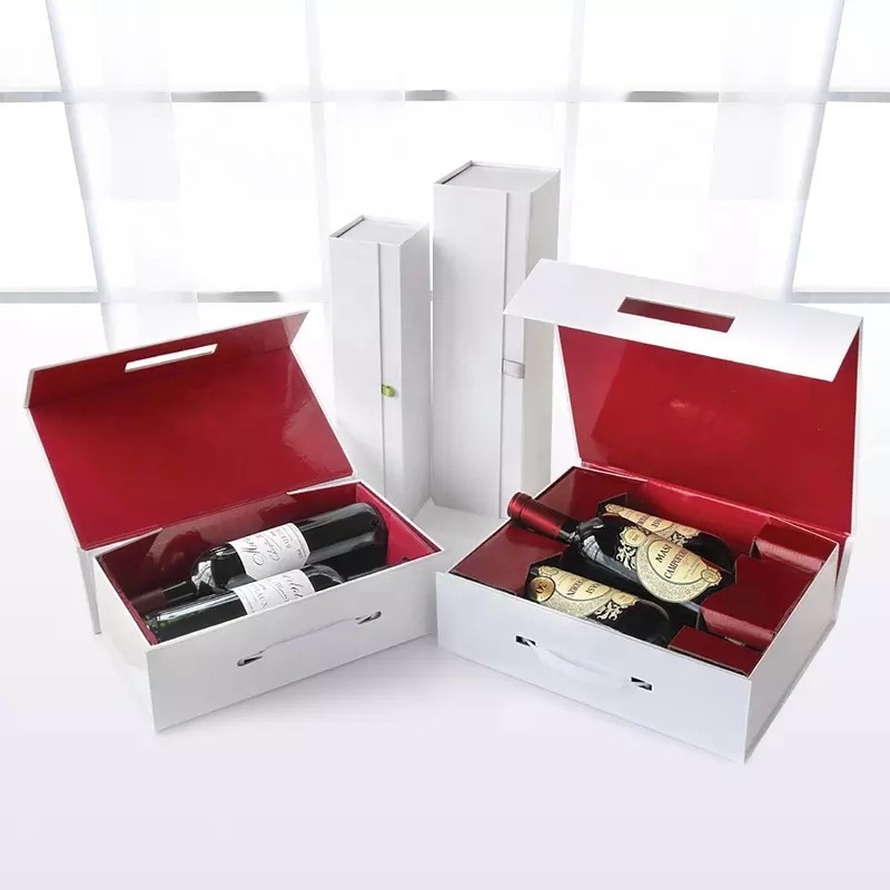 factory custom luxury wine box cardboard wine box 6 8 12 wine gift bottle box with printing / 3