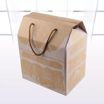 Cardboard box with handle suitcase shaped gift box