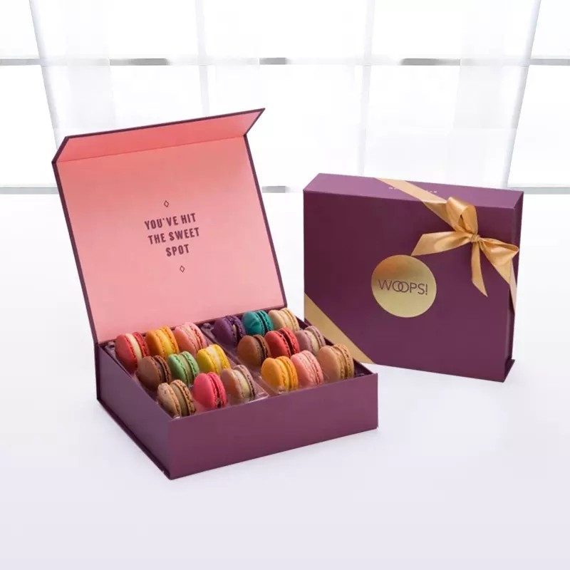 Factory custom cheap price luxury macaroon package box with window / 2