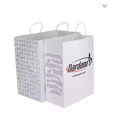 Custom your own logo print take away carry out bag for restaurant fast food takeaway kraft paper bag / 1