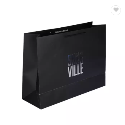 Hot shopping boutique paper bag mini clothes party black luxury gift custom logo paper bag with hand / 1