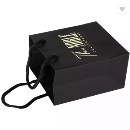 Color black gift paper shopping bags kraft paper bag shopping tote bag with logo wholesale / 1