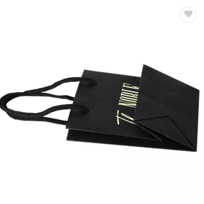 Color black gift paper shopping bags kraft paper bag shopping tote bag with logo wholesale / 2