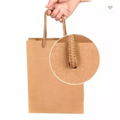 Custom shopping brown kraft paper bags with your own logo / 2