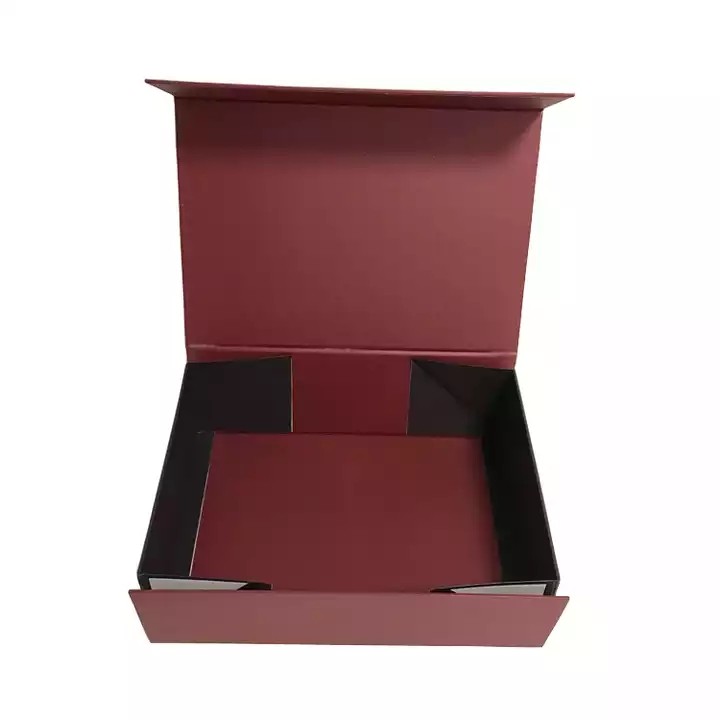 Manufacturer wholesale luxury custom paper foldable red magnetic gift box / 2