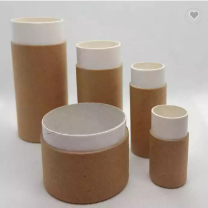 Natural Deodorant Kraft Cardboard Recyclable Paper Tube Packaging For Push Up Tube Packaging / 3