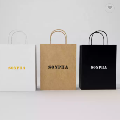 Luxury Custom Size Package Paper Handle Kraft Paper Shopping Bag Clothes paper bag / 2