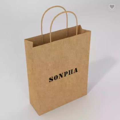 Luxury Custom Size Package Paper Handle Kraft Paper Shopping Bag Clothes paper bag / 3