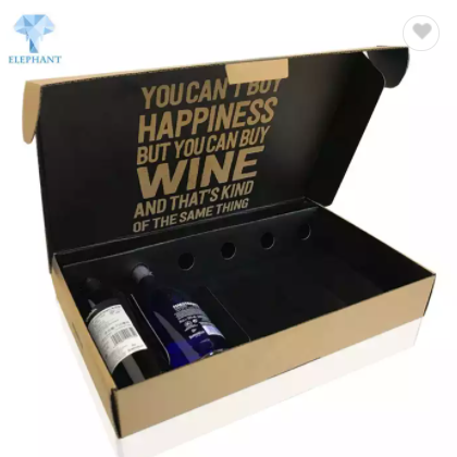 Luxury Folding Big Wine Kraft Printing Boxes 6 Wine Bottles Packaging Gift With Custom Logo / 2