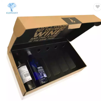 Luxury Folding Big Wine Kraft Printing Boxes 6 Wine Bottles Packaging Gift With Custom Logo / 3