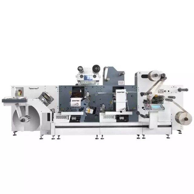 ZMQ-320 high speed auto sticker flat bed hot foil stamping semi rotary die cutting slitting machine  / 1