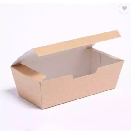 Customized Portable Fast Food Packaging Box Brown Kraft Paper Bento Box pizza box / 2