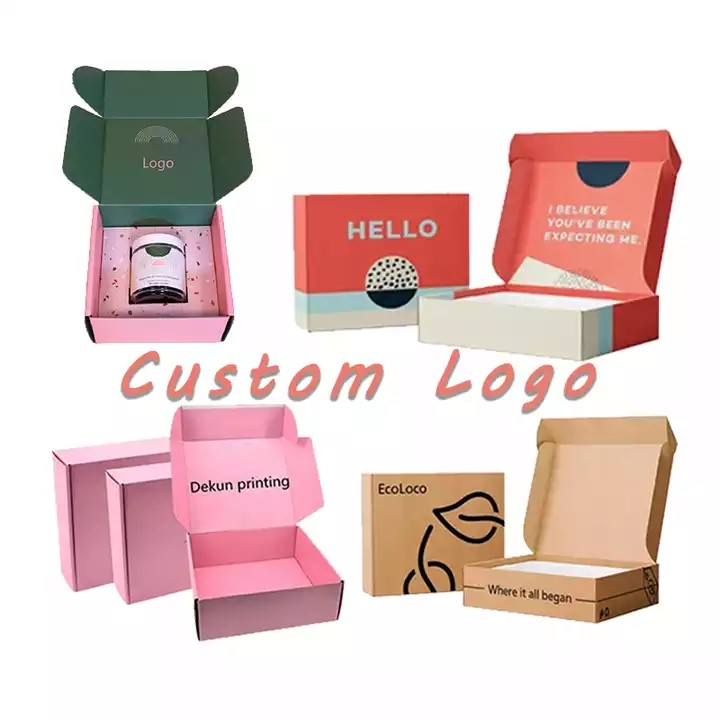 Eco Custom Corrugated Cardboard Paper Cosmetic Candle Carton Box Clothing Folded Shipping Mailer Gif / 2