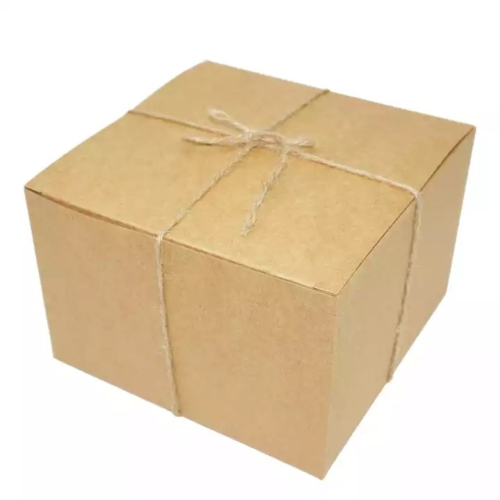 Factory 6x6x4 Inch Eco Friendly Kraft Paper Small Packaging for Cupcake Cookie Candle Chocolate Box  / 1