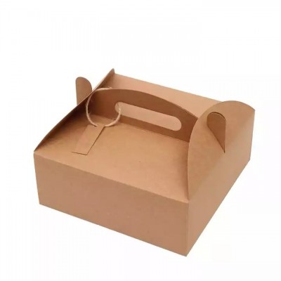 Wholesale Custom100% Recyclable Kraft Paper Box Portable Pizza Box Eco-Friendly Food Take Away Box W