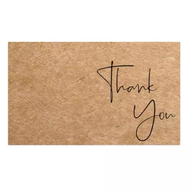 Wholesale hot sale recycled kraft paper thank you cards holiday gifts decoration greeting cards birt / 3