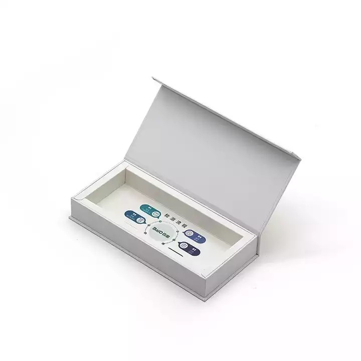 Custom printing and packaging smart electronics white luxury rigid flip top packaging boxes with mag / 3