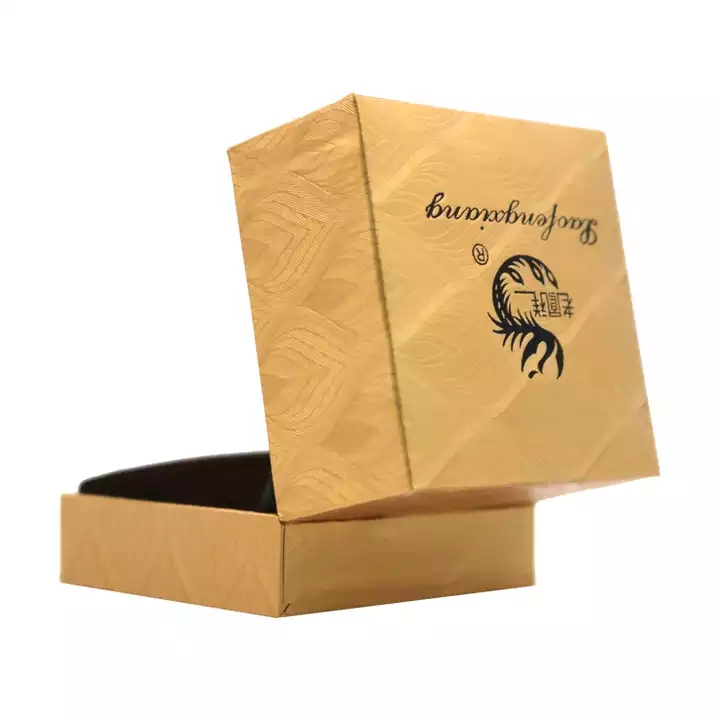 Custom logo high quality gold foil jewelry display boxes packaging single bracelet box / 1