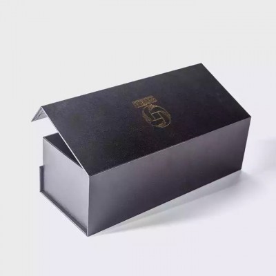 Custom logo rigid paperboard hard black thermos cup packaging boxes gift box with magnetic close