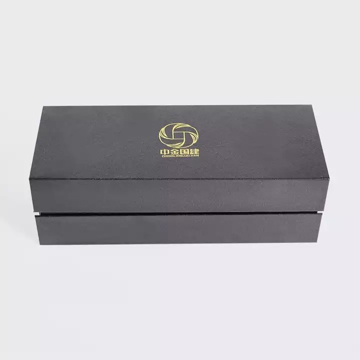 Custom logo rigid paperboard hard black thermos cup packaging boxes gift box with magnetic close / 2