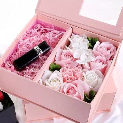 Mother's day Gift Boxes PVC Window Package Mom Floral Soap Flower Gift Box Wedding Souvenir Box