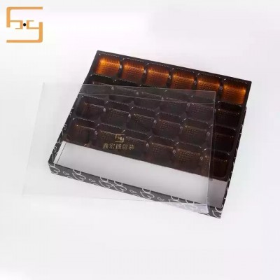 Custom Clear Food Packaging Box Plastic Chocolate Tray And Lid