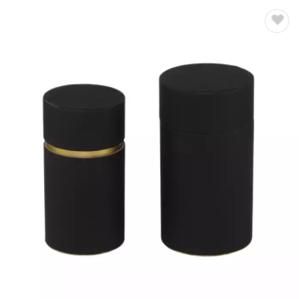 Custom Logo Paper Black tube Box, container Round Perfume Packaging Tea paper cylinder packaging / 2