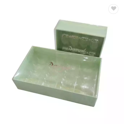 recycle material printing custom paper macaron box packaging with blister tray / 3