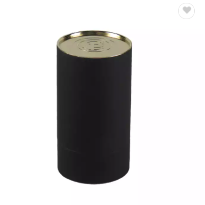 Golden Lid Cap Dark Black Round Box Cardboard Tube For Essential Oil Bottle Packing / 3