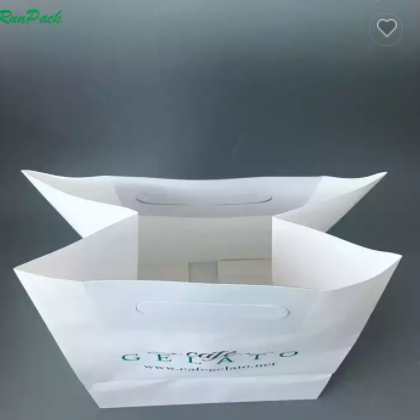 kraft paper bag wholesale kraft food packing bag with handle / 3