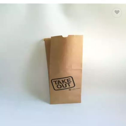 Kraft Paper Oilproof Packaging Bags Brown Chips Sandwich Bread Pouch / 2