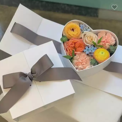 luxury handmade preserved you bouquet box custom size shape ribbon gift rose flower packaging box fo / 2