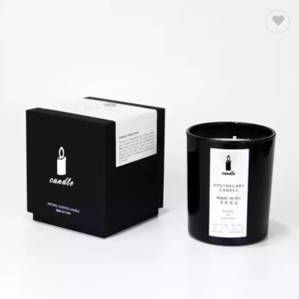 custom logo printing packaging hot stamping cheap black gift box magnetic for candles / 3