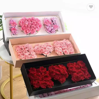 Wholesale luxury paper Mother's Day bouquet packaging box New Valentine's Day transparent  / 2