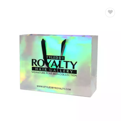 Hot Sale Manufacturer Holographic Valentines Day Cosmetic Packaging Slim Luxury Shopping Gift Paper  / 3