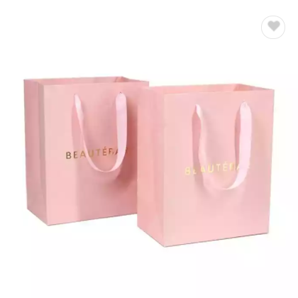 Luxury Design Bolsas Con Logo Pink Custom Logo Boutique Marble Paper Gift Bag With HandlePaper packa / 3