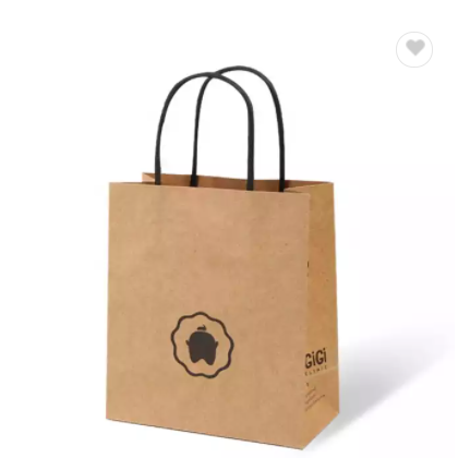 Custom Size And Logo Eco Friendly Clothing Brown Kraft Paper Bags With Twisted Paper Handle / 2