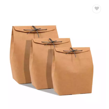 Custom Size And Logo Eco Friendly Clothing Brown Kraft Paper Bags With Twisted Paper Handle / 3