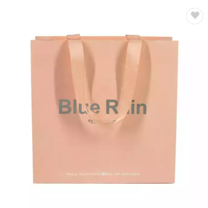 Custom Size Wholesale Price Gift Shopping Matt Pink Paper Bag With Custom Print Logo / 2