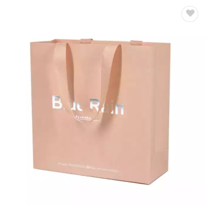 Custom Size Wholesale Price Gift Shopping Matt Pink Paper Bag With Custom Print Logo / 3