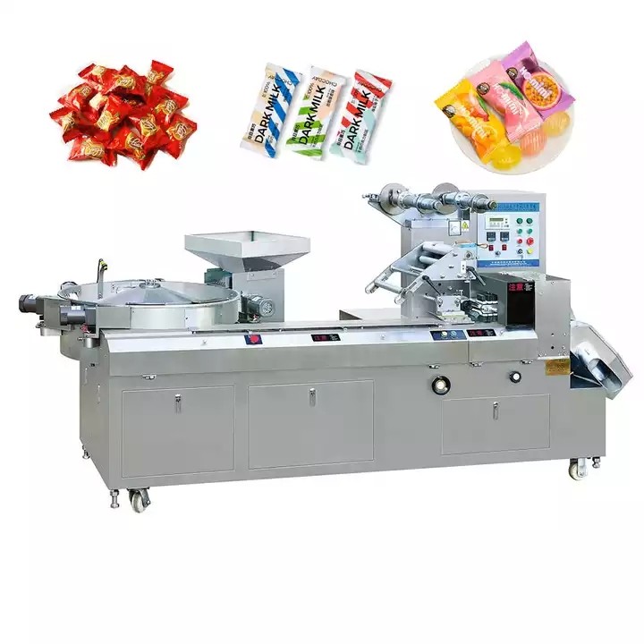 Automatic square toffee candy wrapping machine chocolate bean packing machine / 3