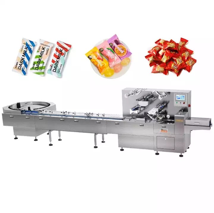 Automatic square toffee candy wrapping machine chocolate bean packing machine / 2