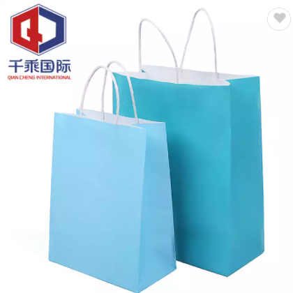 Wholesale custom logo Kraft paper shopping bag colorful folding recyclable shopping bag foldable sho / 3