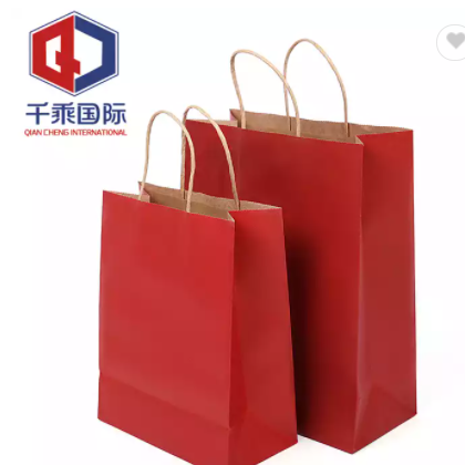 Wholesale custom logo Kraft paper shopping bag reusable colorful folding paper bag eco friendly shop / 3