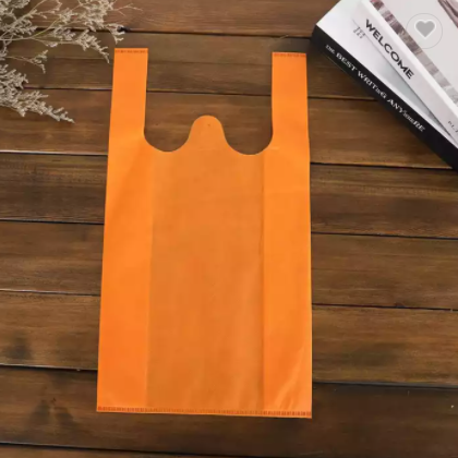 wholesale customized reusable eco-friendly non woven vest bags w cut t shirt non woven bags for shop / 3